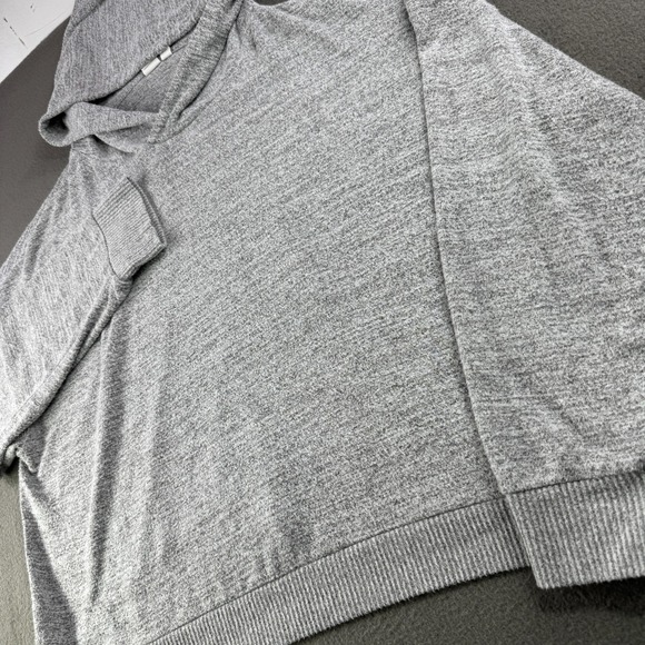 Gap Crop Hoodie Women XL Gray‎ Softspun Hoodie Heather Boho Run Gym Lounge - Picture 7 of 8